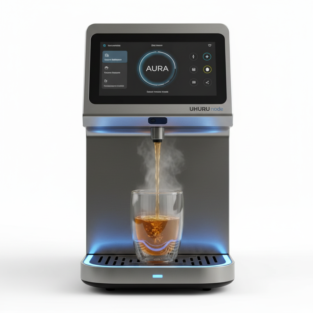 UHURU — Voice-activated wellness beverage system dispensing a precision recovery drink